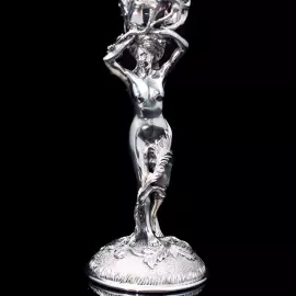 Хрустальные бокалы для вина "Адам и Ева" бордовые, на 2 персоны